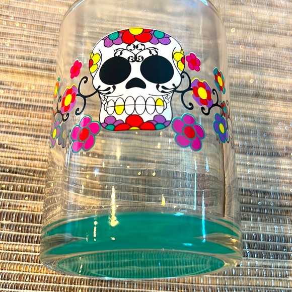 💀💀Sugar Skulls Set of 4 Double Old-Fashioned Glasses.  NWT. - Picture 5 of 9